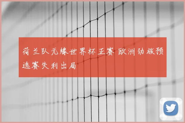荷兰队无缘世界杯正赛 欧洲劲旅预选赛失利出局